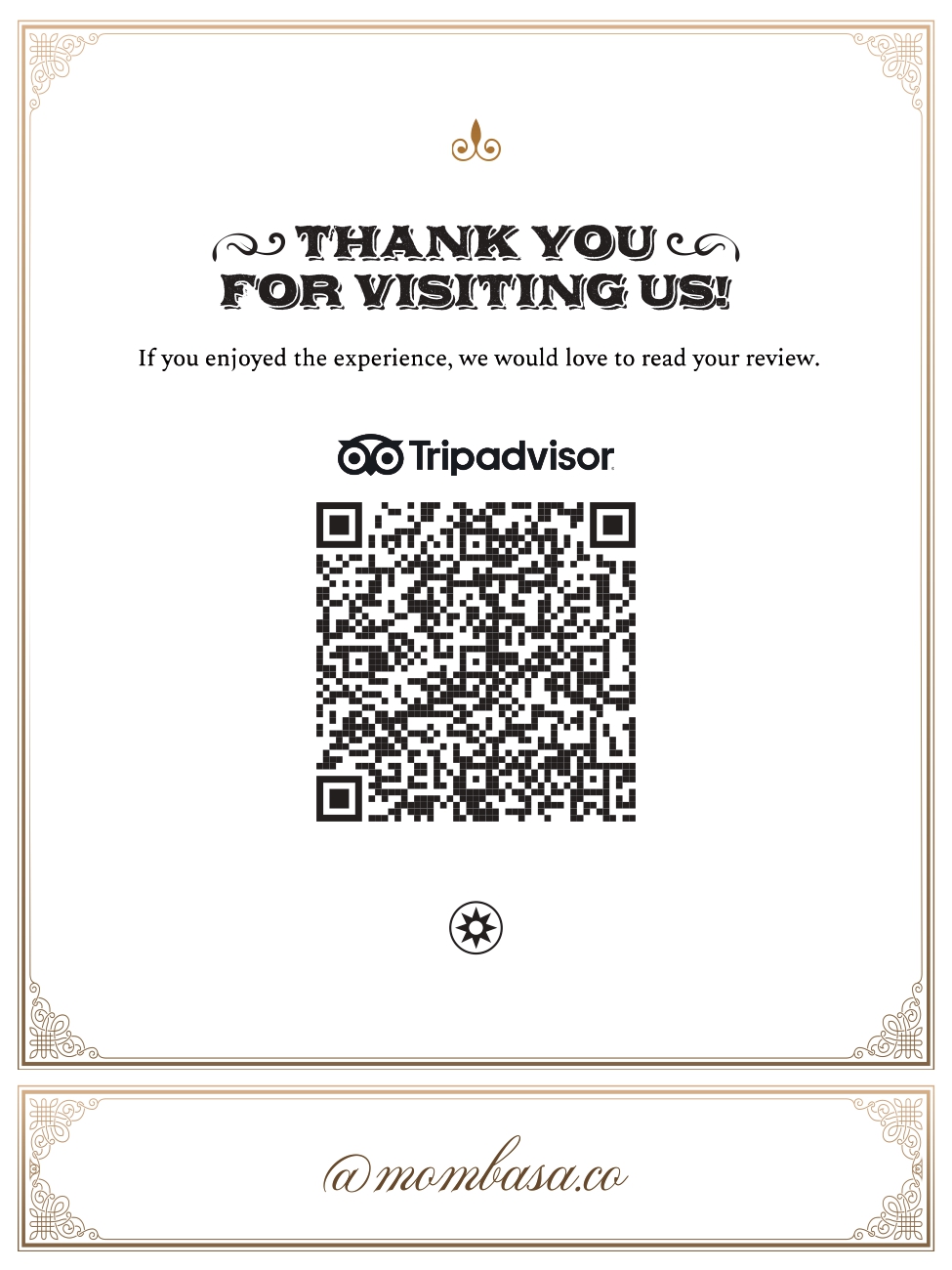 Carta bar restaurante Mombasa