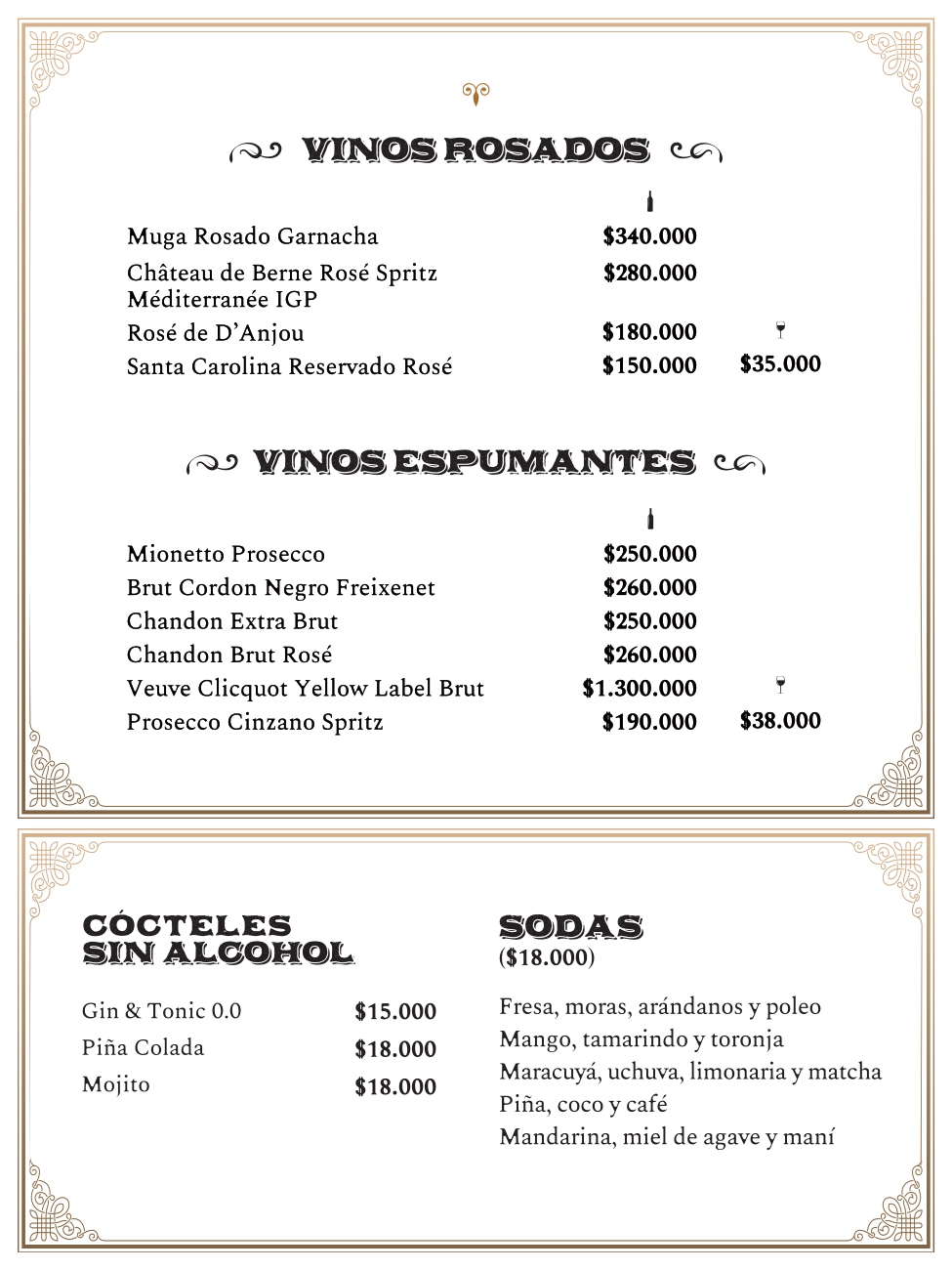 Carta bar restaurante Mombasa